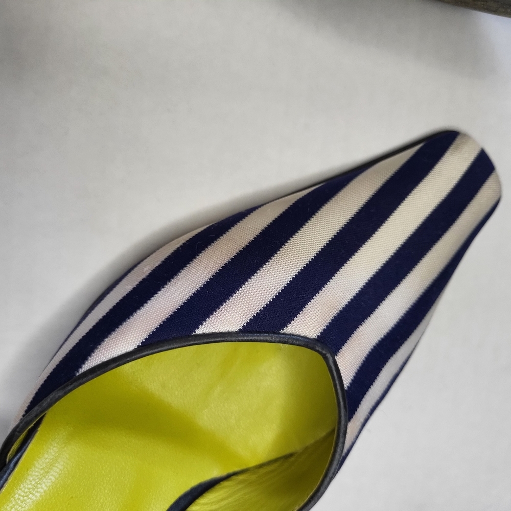 Donald J. Pliner Black and White Striped Heels - Picture 2 of 16